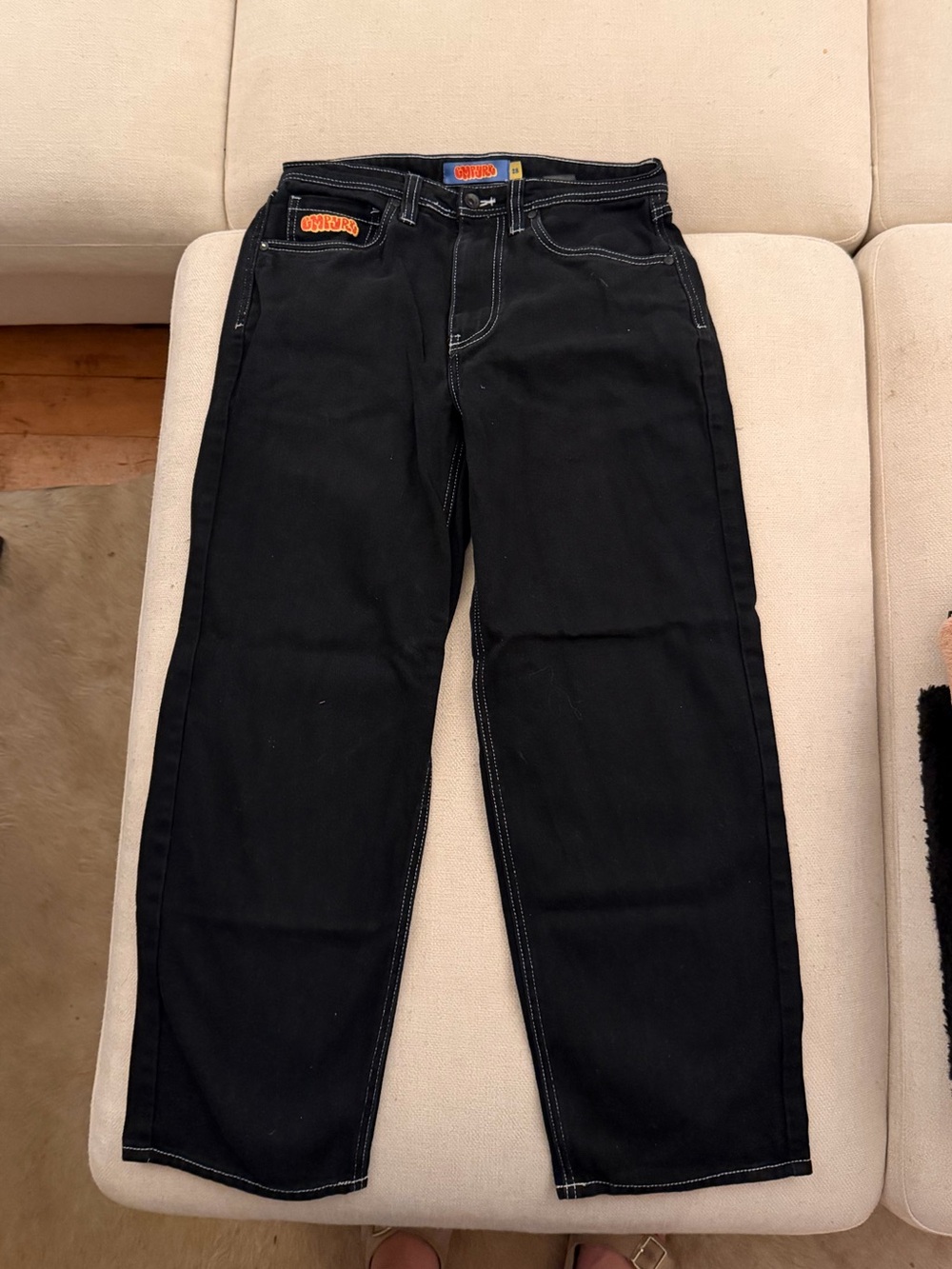 Empyre Contrast Black Loose Fit Baggy Skate Jeans Men’s Size 28
